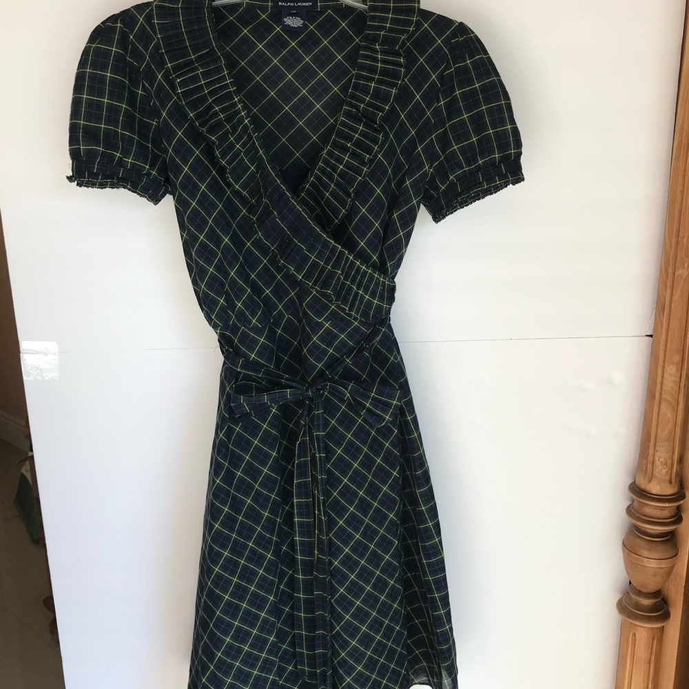 Girls Plaid Wrap Dress